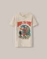 Playera Con Estampado,CREMA